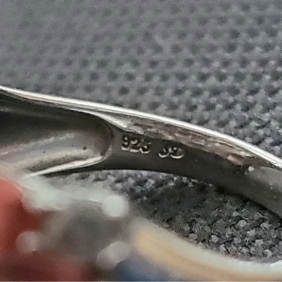 Rhodolite Garnet White Topaz Sterling Silver Ring Size 7 - Picture 15 of 16